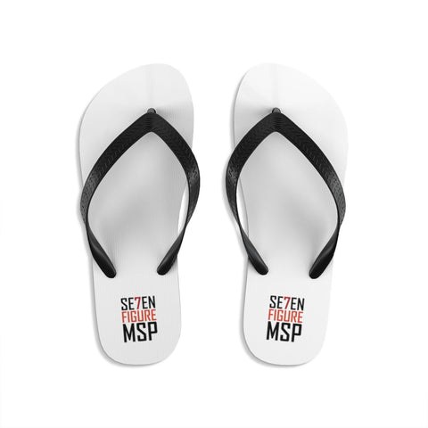 7 Figure MSP Unisex Flip-Flops (White)